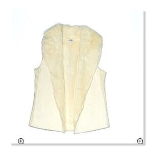 Splendid Faux Suede & Fur Vest - size 12 in Ivory
